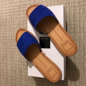 Dolce Vita JAVIAR Blue Suede Slides / New with Box / Size 8.5